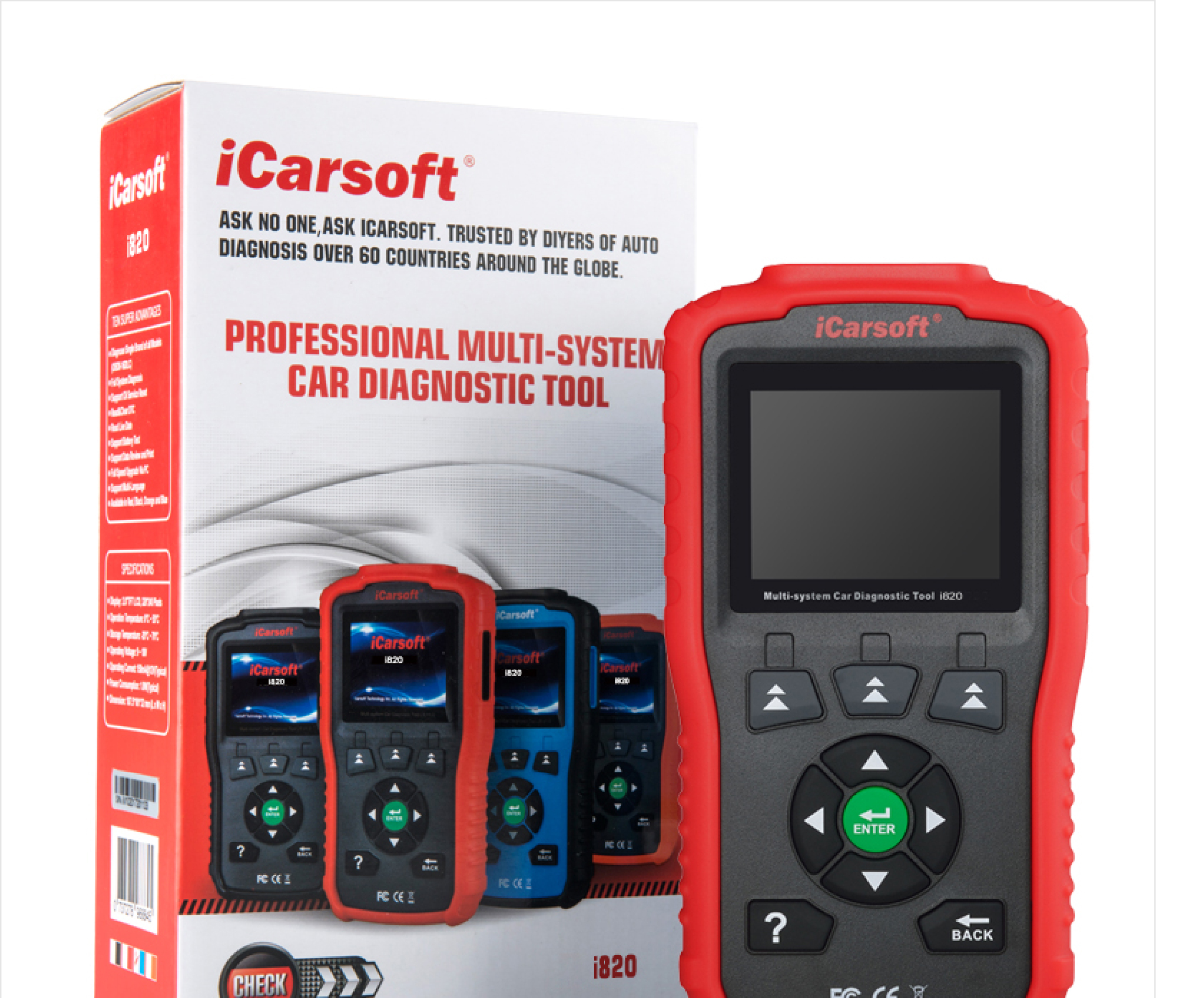 DIAGNOSTIC SCAN TOOL FOR OBDII EOBD AND CAN SYSTEMS FOR MOST MOTOR BIKES AND CARS AEI820