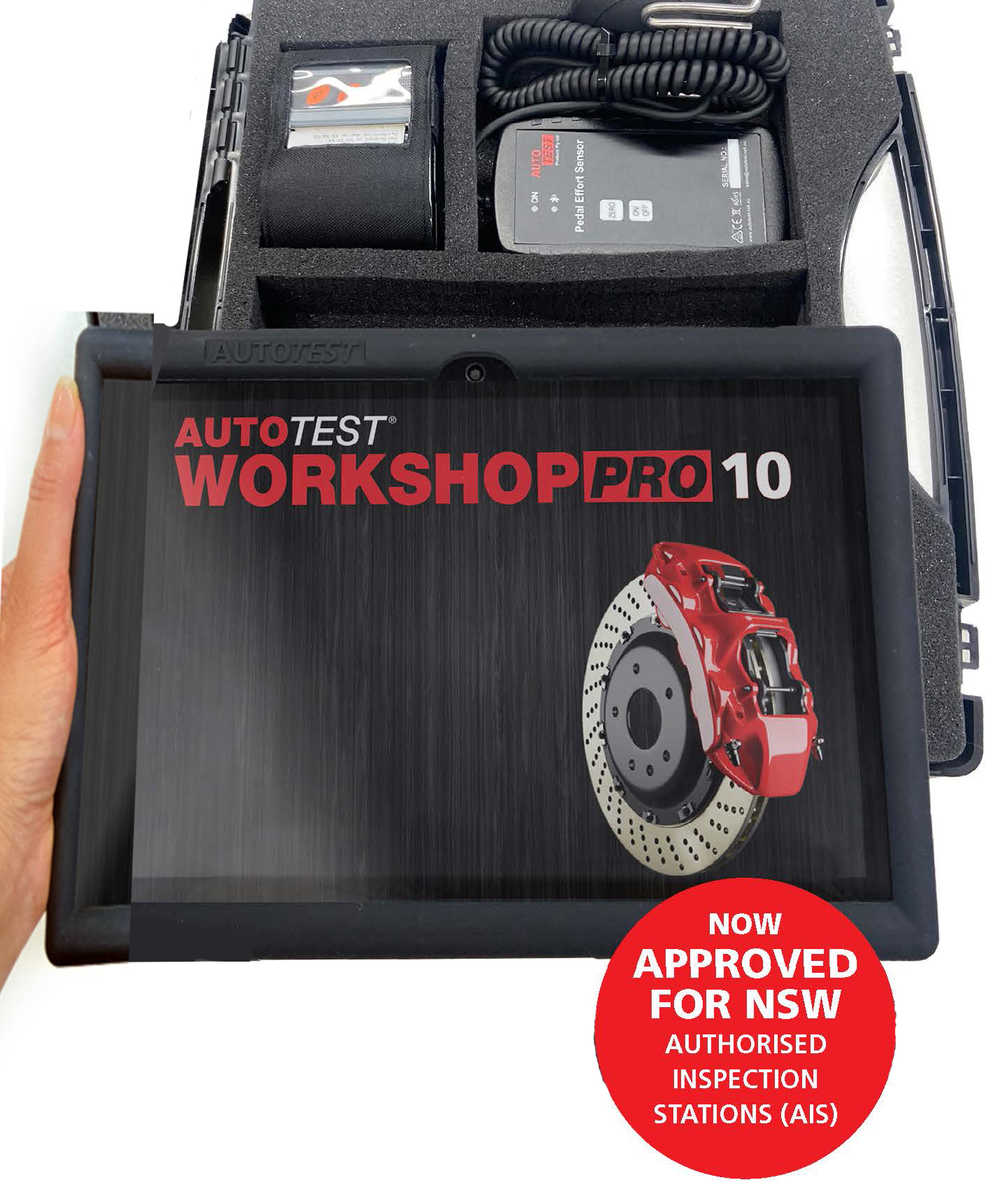 BRAKE TESTER DECELEROMETER FOR CARS, COMMERCIAL AND HEAVY VEHICLES ALL STATES AUTOTEST AEWP10+PES