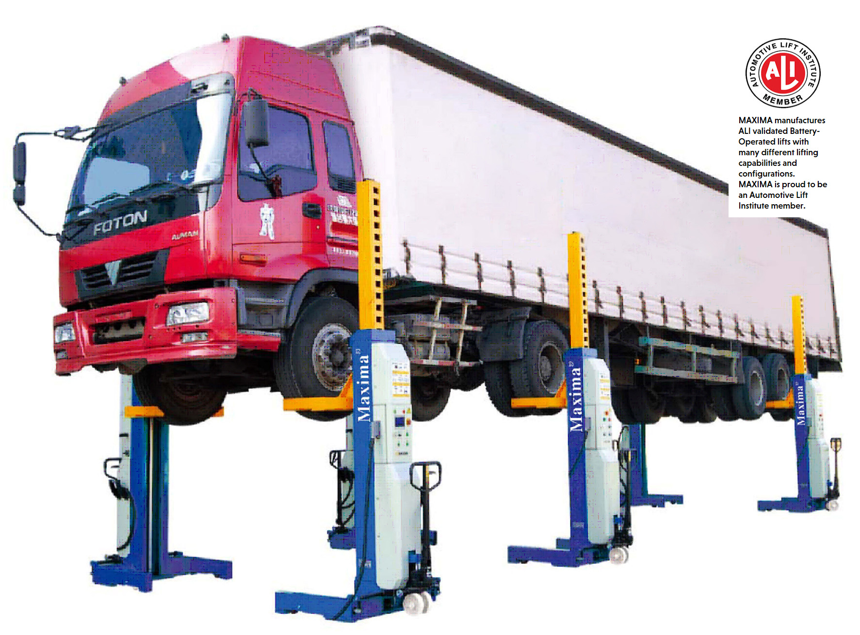 TRUCK & BUS COLUMN LIFT 7.5TONNE EACH EURO STYLE CABLE  MAXIMA 4030 ML (AETL7500ML)