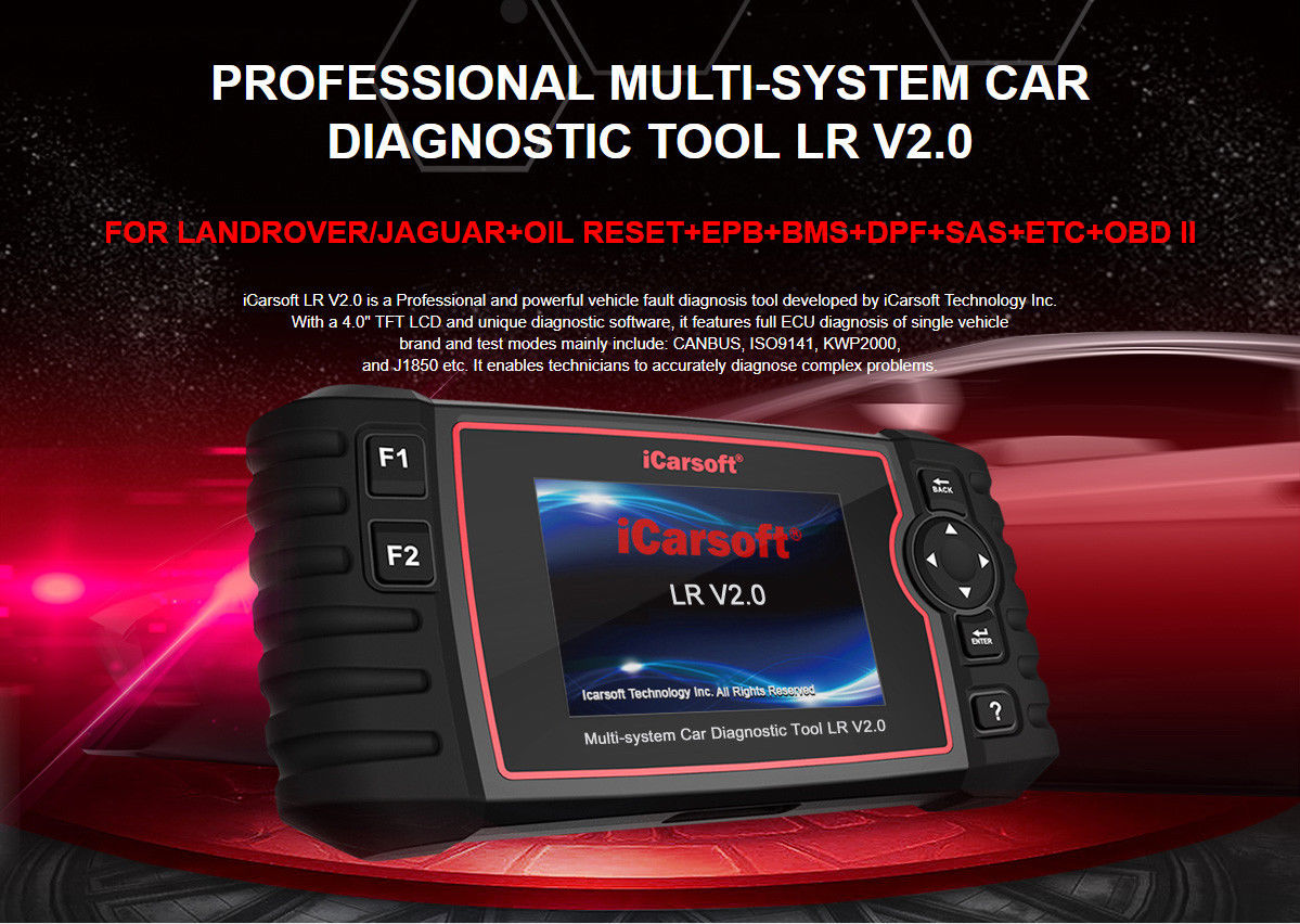 iCarsoft PROFESSIONAL MULTI-SYSTEM CAR DIAGNOSTIC TOOL LR V2.0 FOR LANDROVER/JAGUAR +  OIL RESET +EPB+BMS+DPF+SAS+ETC+BLD+INJ+OBDII